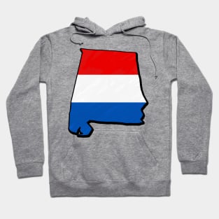 Red, White, and Blue Alabama Outline Hoodie